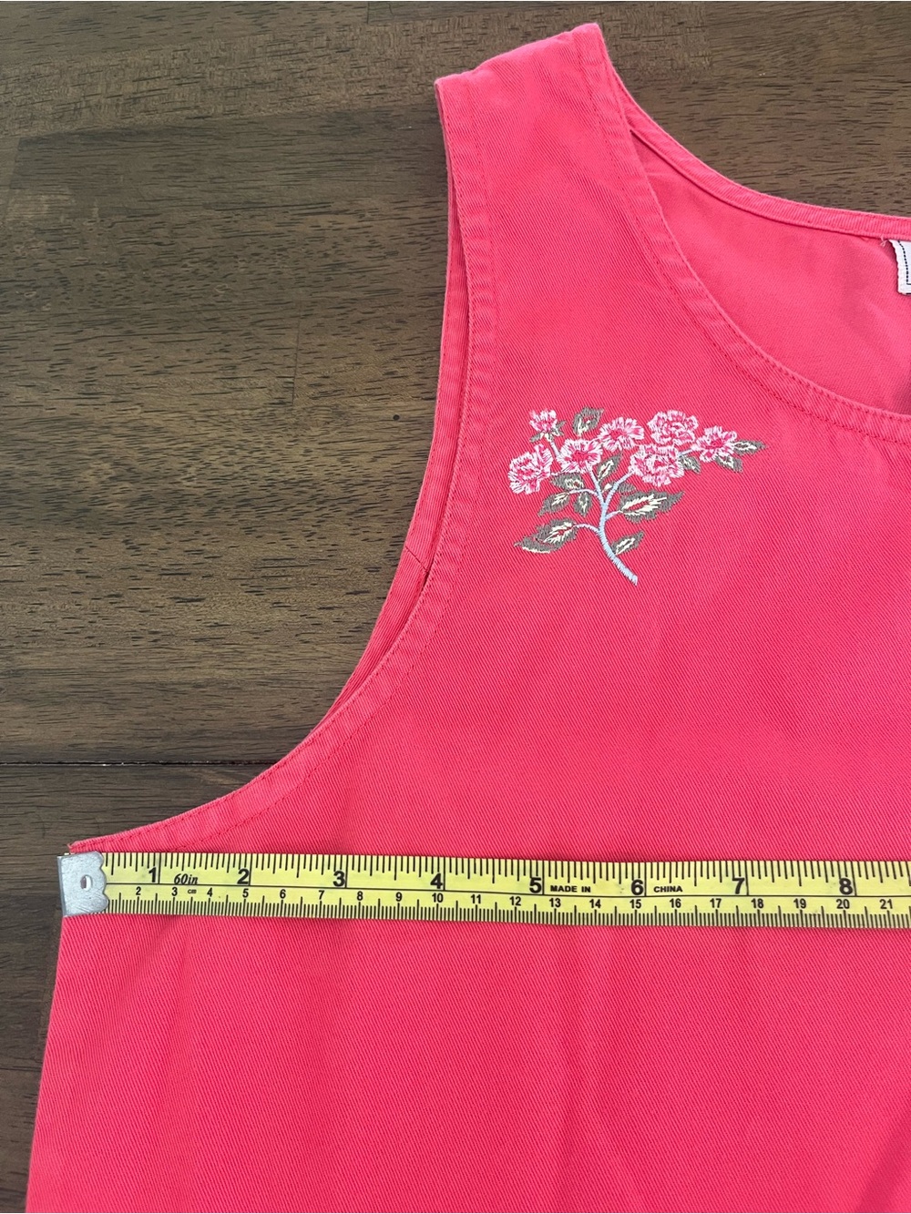 Pink Floral Shift Dress Cottagecore pockets Vintage Cotton Casual Flowers Medium - Picture 5 of 9
